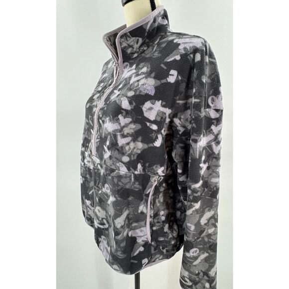 The North Face Womens Camo Black Purple Glacier Fleece Jacket Pullover XL - Picture 3 of 11